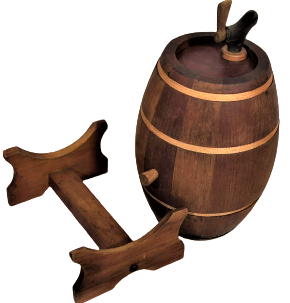 AHŞAP FICI MEŞE  AHŞAP PARCALI BİRLEŞTİRİLEREK BAGLANARAK ELDE YAPILMIŞ ALT KAİDELİ MUSLUKLU