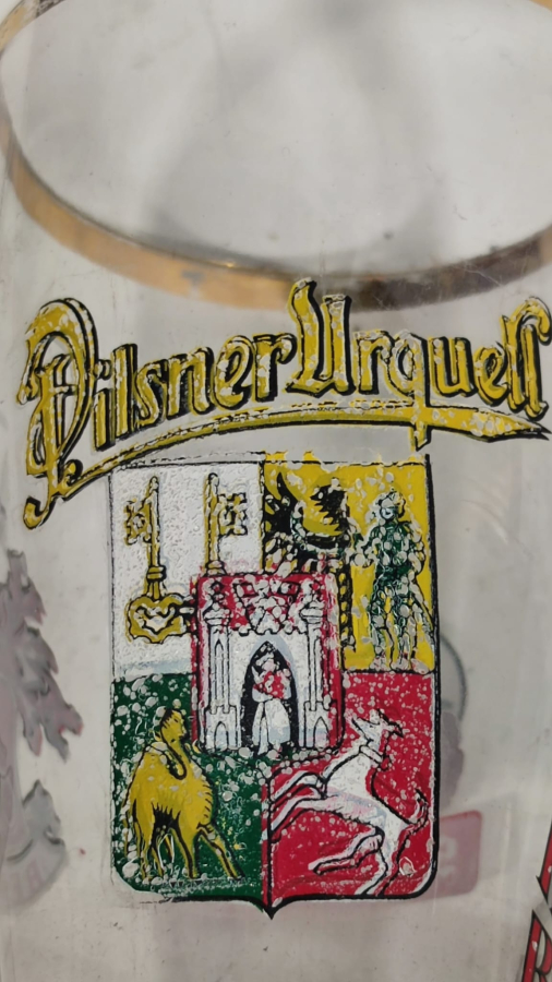 HOLSTEN BEIR BECK S PİLSNER URGUERL BİRA REKLAM ARMALARI OLAN ALMAN CAM BİRA BARDAGI CİZME ŞEKLİNDE TASARLANMIŞ 50 CC