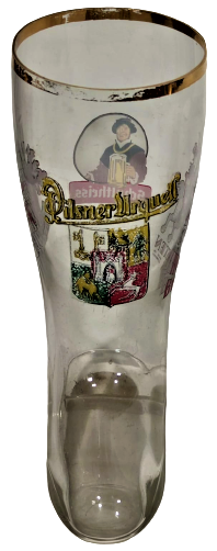 HOLSTEN BEIR BECK S PİLSNER URGUERL BİRA REKLAM ARMALARI OLAN ALMAN CAM BİRA BARDAGI CİZME ŞEKLİNDE TASARLANMIŞ 50 CC