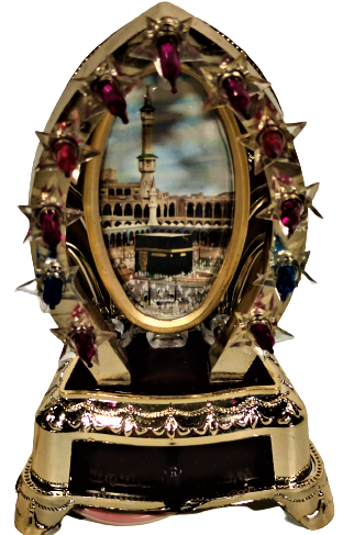 KENARLARINDA UFAK RENKLİ LANBALAR IŞIKLI CEKMECELİ MEKKE KABE GÖRSELLİ GECE LAMBASI KUTUSUNDA İTALYAN MALI