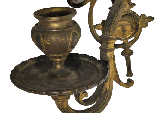 1930 FRANSIZ GOTİK TARZDA TASARLANMIŞ CİFT KOLLU DUVAR VEYA PİYANO ŞAMDANI İKİŞER  MUMLU