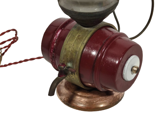 1930 FRANSIZ PORSELEN KAIDE VE MUSLUKLU FICI UZERİNDE PİRİNC MARUL CAM LAMP GECE LAMBASI