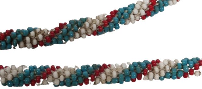 HAPİSHANE EL İŞİ ORİJİNAL RENKLİ CAM UFAK BONCUK İŞLEME ESKİ CİFT TARAFI KUŞLU ASKILI CANTA