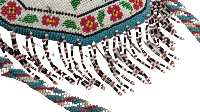 HAPİSHANE EL İŞİ ORİJİNAL RENKLİ CAM UFAK BONCUK İŞLEME ESKİ CİFT TARAFI KUŞLU ASKILI CANTA