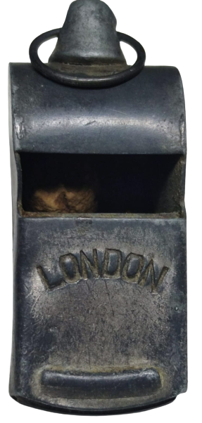 1940 LONDON CİNKODAN YAPILMIŞ MANTARLI ÜFLEME BEKCİ DÜDÜGÜ