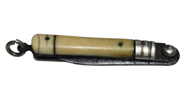 OSMANLI EL YAPIM SICAK DÖGME CELİK KEMİK VE GÜMÜŞ KULLANILARAK YAPILMIŞ MASKOT CAKI