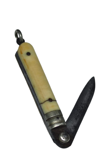 OSMANLI EL YAPIM SICAK DÖGME CELİK KEMİK VE GÜMÜŞ KULLANILARAK YAPILMIŞ MASKOT CAKI