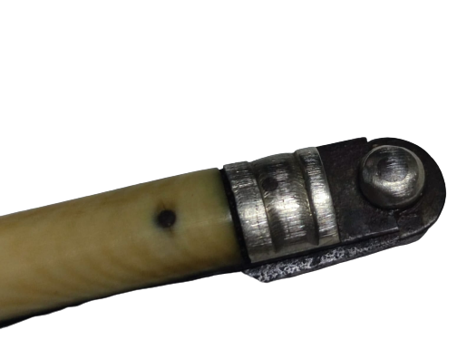 OSMANLI EL YAPIM SICAK DÖGME CELİK KEMİK VE GÜMÜŞ KULLANILARAK YAPILMIŞ MASKOT CAKI