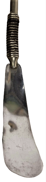 1950 KERATA AYAKKABİ GİYMEKDE KULLANILAN CEKECEK KROM PASLANMAZ UZUN SAPLI YEŞİL EL TUTMA YERLİ