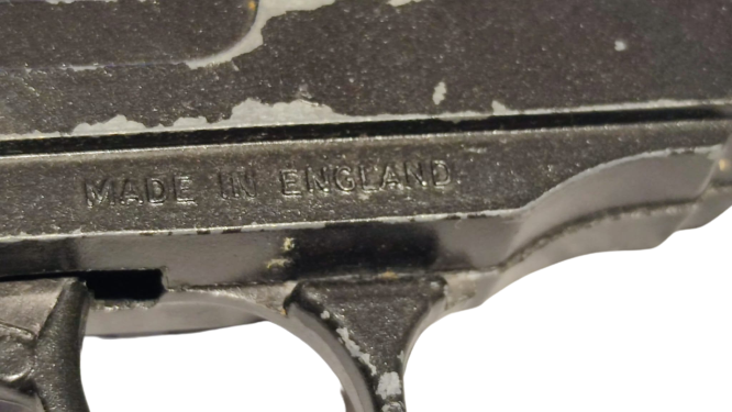 thumbWALTHER CRESCENT TOYS MADEIN ENGLAND KAPSUL ŞERİT CATAPAT PATLATAN TABANCA TABANCASI