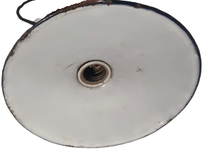 1940 EMAYE YEŞİL VE BEYAZ RENKLERDE PİRİNC DUY İPEK KABLO SALLAMA YUVARLAK LAMBA ŞAPKASI 