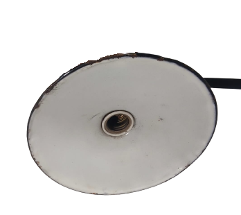 1940 EMAYE YEŞİL VE BEYAZ RENKLERDE PİRİNC DUY İPEK KABLO SALLAMA YUVARLAK LAMBA ŞAPKASI 