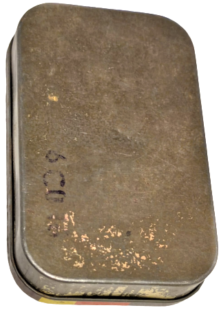 1960 MEGGEZONES PASTILLES MEDICINE TIN BOX WITH GREEK ADVERTISEMENT ENGLAND TENEKE PASTİL KUTUSU