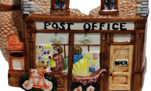 PORSELEN TEA POT DECORATIVE PURPOSES ENGLAND  POST OFFİCE KAPAKLI CAYDANLIK 