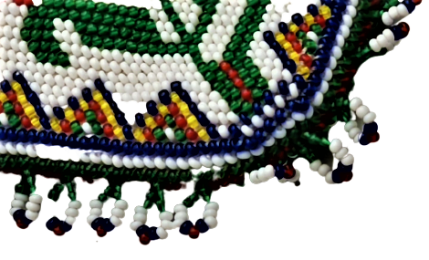 HAPİSHANE EL İŞİ ORİJİNAL RENKLİ BONCUK İŞLEME GOMETRİK DESENLİ FERMUARLI CÜZDAN