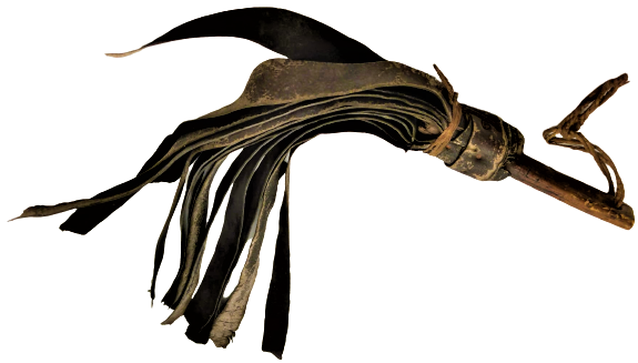 OSMANLI TEKKE İŞİ CAFERİ KIRBACI AHŞAP TUTAC DERİLERDEN KESİLMİŞ PARCALRLA EL İŞCİLİKLİ KIRBAC