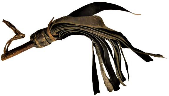 OSMANLI TEKKE İŞİ CAFERİ KIRBACI AHŞAP TUTAC DERİLERDEN KESİLMİŞ PARCALRLA EL İŞCİLİKLİ KIRBAC