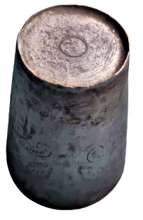 OSMANLI ÜZERİ USTA EL İŞİ KALEM İŞ PİRİN ÜZERİ KALAYLANMIŞ TEK ŞERBET İKRAM BARDAGI