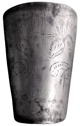 OSMANLI ÜZERİ USTA EL İŞİ KALEM İŞ PİRİN ÜZERİ KALAYLANMIŞ TEK ŞERBET İKRAM BARDAGI