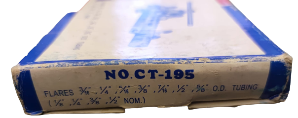 NO CT 195 FLARING TOOL 45 DERECE GENİŞLETME HAVŞA  ALETİ KİTİ YAPABİLDİGİ BOYUTLAR FLARES  ALTTA 