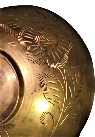 OSMANLI ORTA BOYDA VE CAPTA UZERİ VE İÇİ KALEM EL İŞİ DUALAR BEZENMİŞ PİRİNC ŞİFA TASI