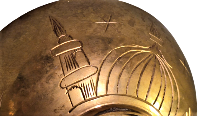 OSMANLI ORTA BOYDA VE CAPTA UZERİ VE İÇİ KALEM EL İŞİ DUALAR BEZENMİŞ PİRİNC ŞİFA TASI