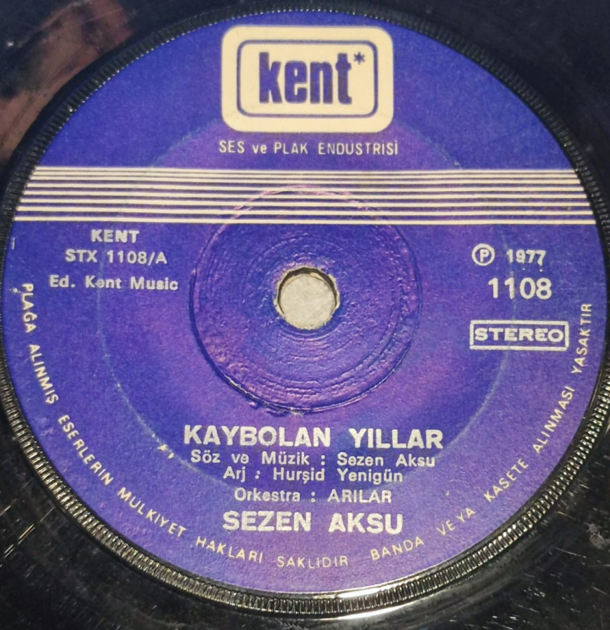 SEZEN AKSU - KAYBOLAN YILLAR - NEYE YARAR 45'LİK PLAK  STEREO 1977 YILI KAYIT