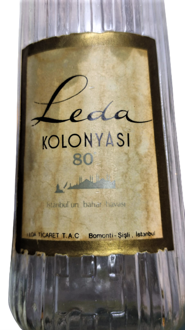 1960 LEDA LİMON KOLONYASI İSTAMBUL MANZARALI KARTON KUTU İCERSİNDE CAM KOLANYA ŞİŞESİ TAM TAKIM