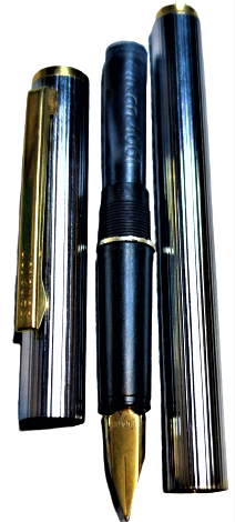 1970 SENATOR KARTUŞLU BEYAZ KROM METAL MÜREKKEPLİ DOLMA KALEM WEST GERMANY 