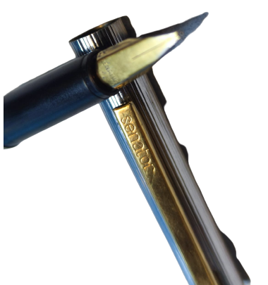 1970 SENATOR KARTUŞLU BEYAZ KROM METAL MÜREKKEPLİ DOLMA KALEM WEST GERMANY 