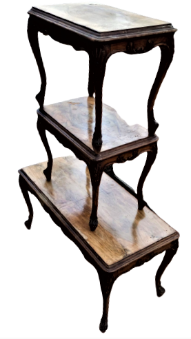 1920 AHŞAP MASİF CEVİZ  AYAKLAR VE CEVRESİ KOMPLE EL USTA İŞİ OYMA ÜCLÜ TAKIM SEHPA 