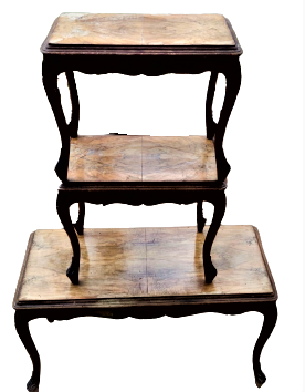 1920 AHŞAP MASİF CEVİZ  AYAKLAR VE CEVRESİ KOMPLE EL USTA İŞİ OYMA ÜCLÜ TAKIM SEHPA 