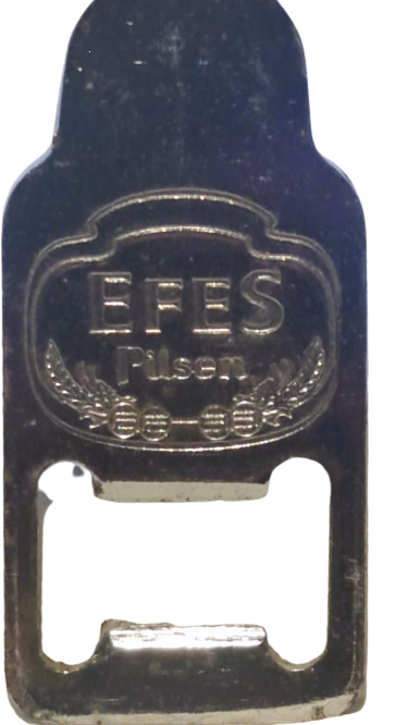 MEŞRUBAT ŞİŞE KAPAGI ACACAGI EFES PİLSEN BİRA REKLAMLI KROM METAL ŞİŞE FORMUNDA  KAPAK ACACAK