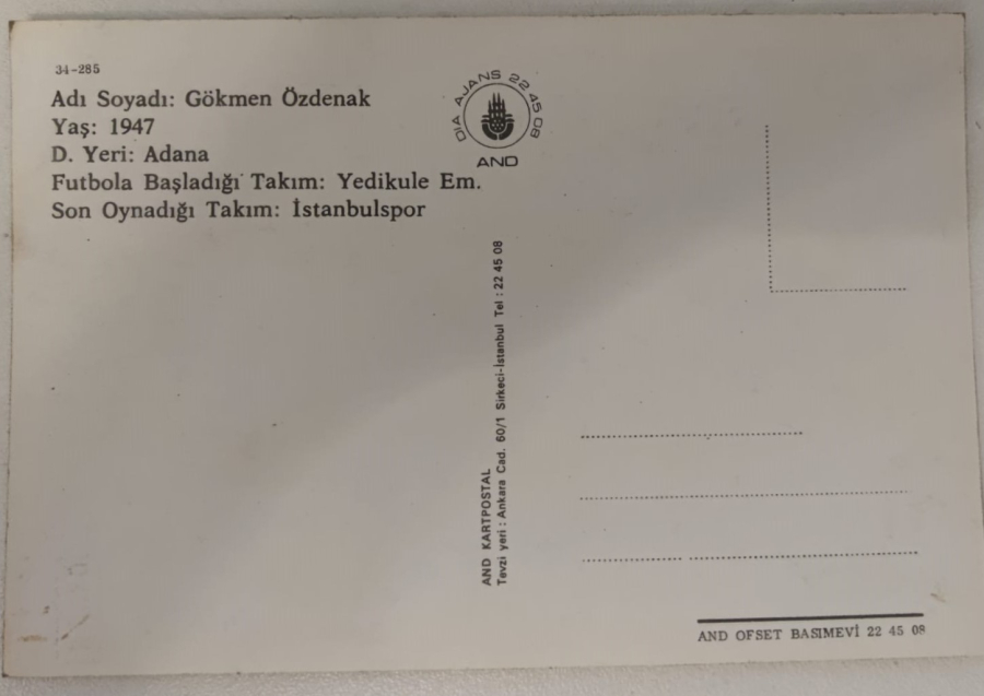 thumb1970 GALATASARAY OYUNCUSU  GÖKMEN ÖZDENAK GATASARAY SARI KIRMIZI PARCALI FORMA İLE 