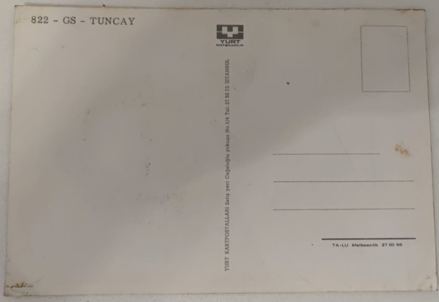 1970 YILLAR GALATASARAY OYUNCUSU TUNCAY GATASARAY FUTBOL TAKIM OYUNCUSU SARI KIRMIZI PARCALI FORMA İLE