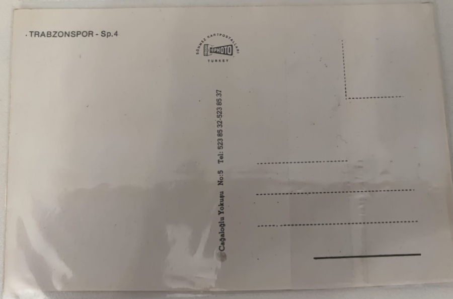 thumb1970 YILLAR TRABZON SPOR FUTBOL TAKIMI TOPLU HALDE RENKLİ OFSET BASKI KARTPOSTAL
