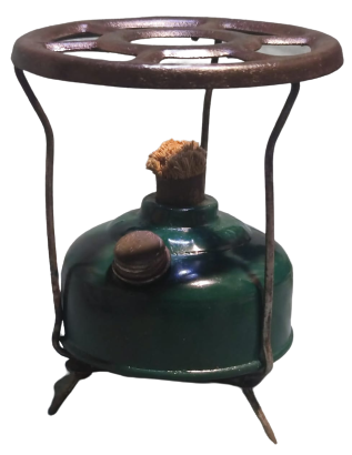 1950 ISPİRTO OCAGI TİRYAKİ KAHVE YAPICI UC AYAKLI TAŞINABİLİR KAZANLI ISITICI PİŞİRİCİ OCAK