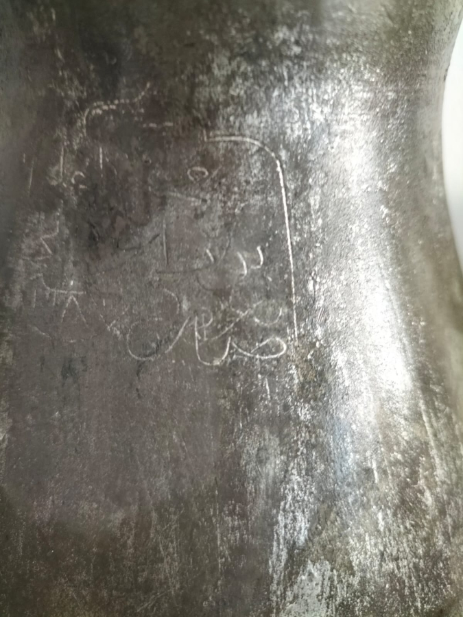 OSMANLI ÜZERİ YAZILI BAKIR BOMBELİ KAPAKLI KAHVEDAN İBRİK HER YERİ TAMAMEN EL YAPIM USTA İŞİ SÜPER FORMDA