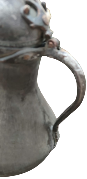 OSMANLI ÜZERİ YAZILI BAKIR BOMBELİ KAPAKLI KAHVEDAN İBRİK HER YERİ TAMAMEN EL YAPIM USTA İŞİ SÜPER FORMDA