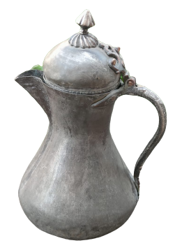 OSMANLI ÜZERİ YAZILI BAKIR BOMBELİ KAPAKLI KAHVEDAN İBRİK HER YERİ TAMAMEN EL YAPIM USTA İŞİ SÜPER FORMDA