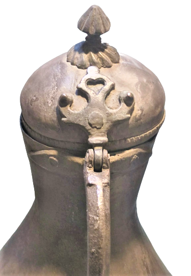 OSMANLI ÜZERİ YAZILI BAKIR BOMBELİ KAPAKLI KAHVEDAN İBRİK HER YERİ TAMAMEN EL YAPIM USTA İŞİ SÜPER FORMDA