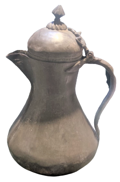 OSMANLI ÜZERİ YAZILI BAKIR BOMBELİ KAPAKLI KAHVEDAN İBRİK HER YERİ TAMAMEN EL YAPIM USTA İŞİ SÜPER FORMDA