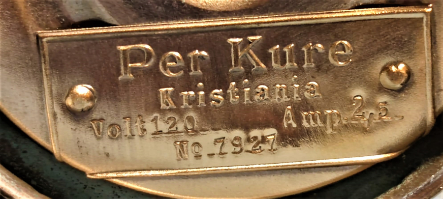 1920 PER KURE KRİSTİANİA KETTLE PİRİNC VE BAKIRDAN AHŞAP KULPLU CAFE  KAPAKLI ELEKTİRİKLİ 120 VOLT KAHVE PİŞİRİCİ