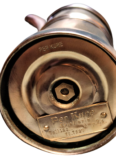 1920 PER KURE KRİSTİANİA KETTLE PİRİNC VE BAKIRDAN AHŞAP KULPLU CAFE  KAPAKLI ELEKTİRİKLİ 120 VOLT KAHVE PİŞİRİCİ