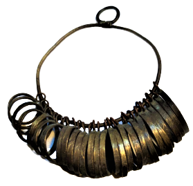 OSMANLI YUZUK OLCU YÜZÜKLERİ  ÜZERLERİ NUMARALI HALKAYA DİZİLMİŞ PİRİNC 30 ADET ÖLCUDE