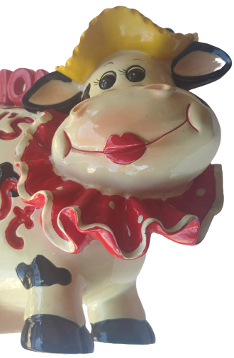 MOM WORDS GREATEST SERAMİK İNEK KUMBARA  ÜZERİ ANNE SÖZLERİ BÜYÜKTÜR YAZILI