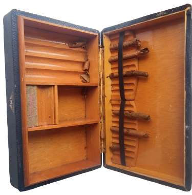 1960 PULUS ULTRA  PURO SAKLAMA İKRAM KUTUSU CEŞİTLİ BOYLARDA YERLER AHŞAP ÜZERİ DERİ KAPLAMA