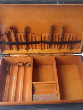 1960 PULUS ULTRA  PURO SAKLAMA İKRAM KUTUSU CEŞİTLİ BOYLARDA YERLER AHŞAP ÜZERİ DERİ KAPLAMA