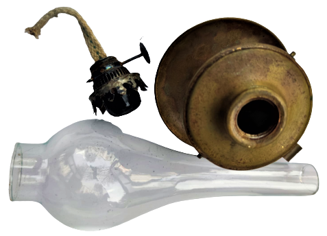 1930 PİRİNC HAZNELİ CAM ŞİŞELİ ÜC NUMARA GAZ LAMBASI OYNAR HAZNE ELDE TAŞIMA DUVARA  ASMA  YERLİ