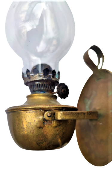 1930 PİRİNC HAZNELİ CAM ŞİŞELİ ÜC NUMARA GAZ LAMBASI OYNAR HAZNE ELDE TAŞIMA DUVARA  ASMA  YERLİ